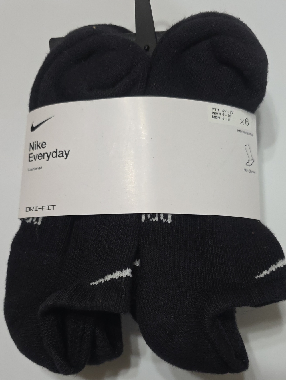 Nike Black No-Show Athletic Socks - Pack of 6